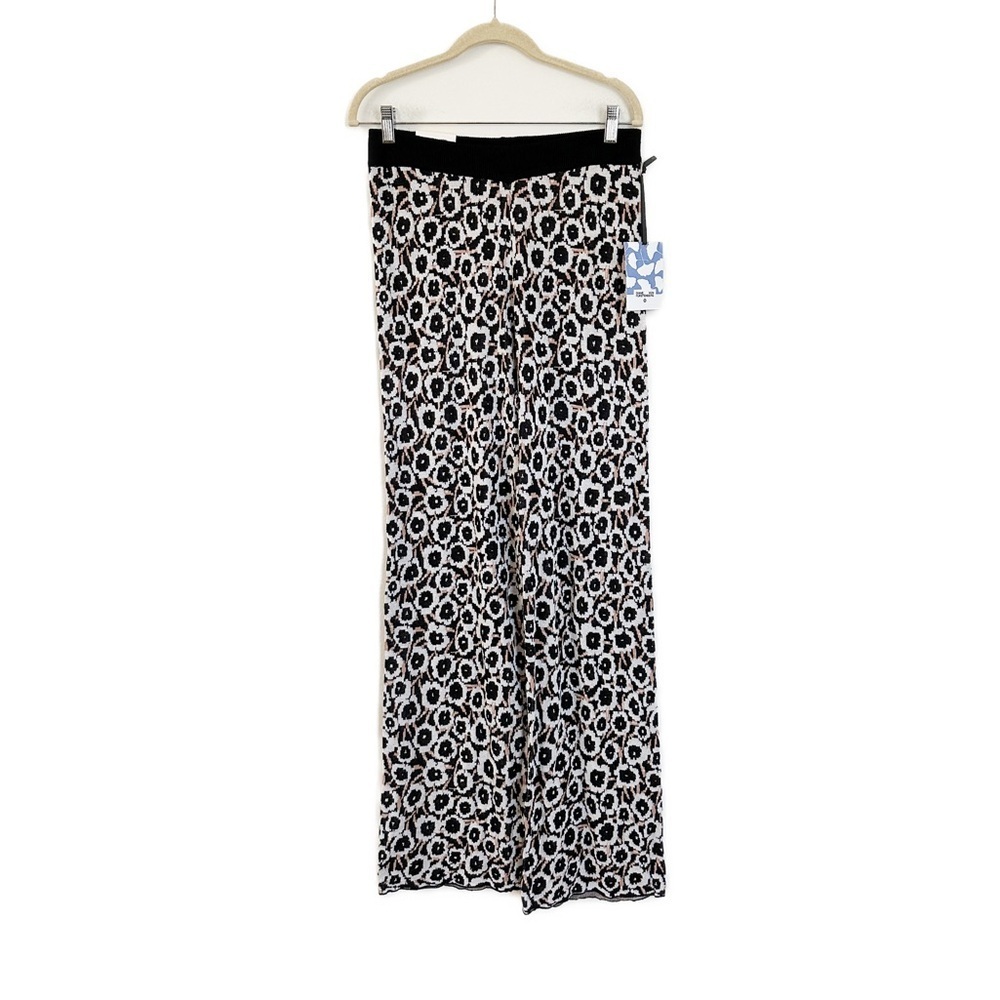 Diane Von Furstenberg Target High Waisted Poppy Print Flare Knit Pants Medium - Picture 6 of 7